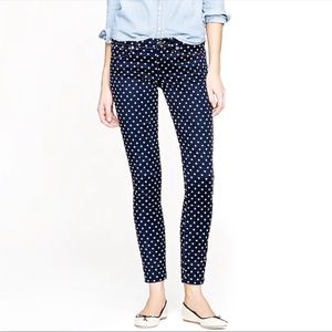 EUC J. Crew Toothpick Polka Dot Jeans Size 27